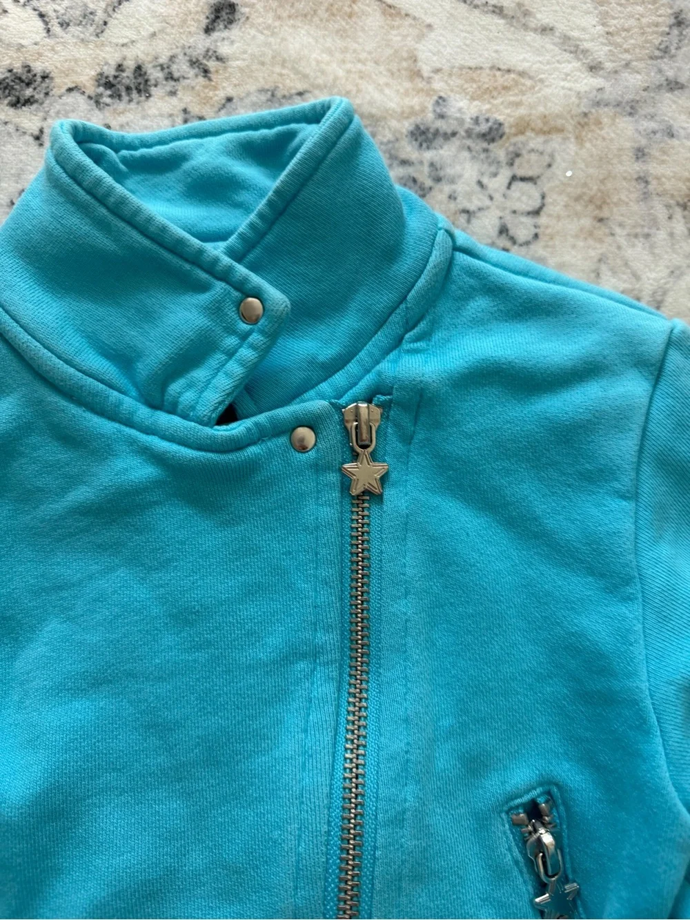 American Girl Girls' Turquoise Zip Moto Jacket